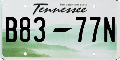 TN license plate B8377N