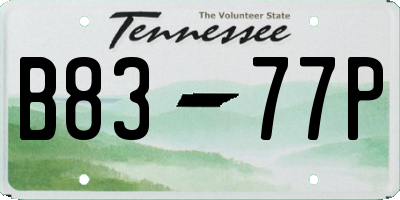 TN license plate B8377P