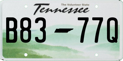 TN license plate B8377Q