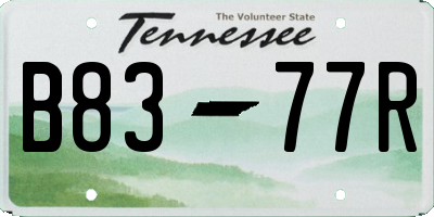 TN license plate B8377R