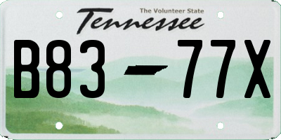 TN license plate B8377X