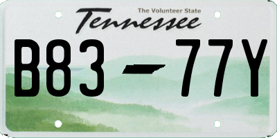 TN license plate B8377Y