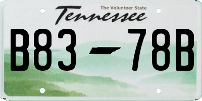 TN license plate B8378B