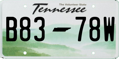 TN license plate B8378W