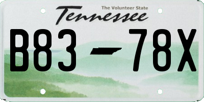 TN license plate B8378X