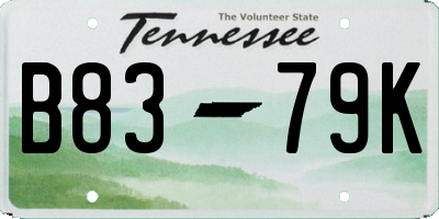TN license plate B8379K