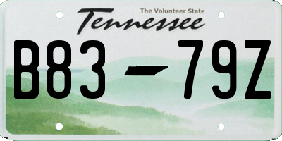 TN license plate B8379Z