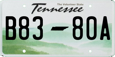 TN license plate B8380A