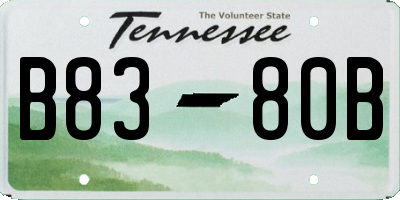 TN license plate B8380B