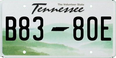 TN license plate B8380E