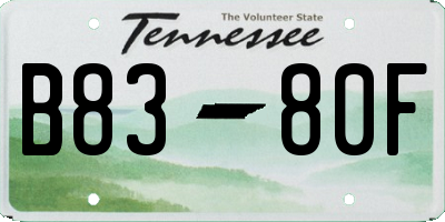TN license plate B8380F
