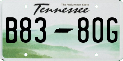 TN license plate B8380G