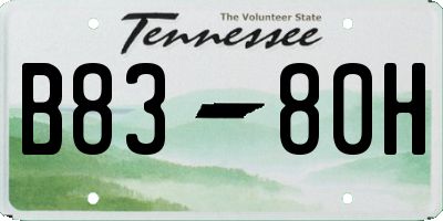 TN license plate B8380H