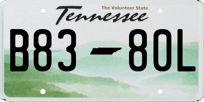 TN license plate B8380L