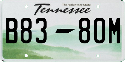 TN license plate B8380M