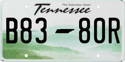 TN license plate B8380R
