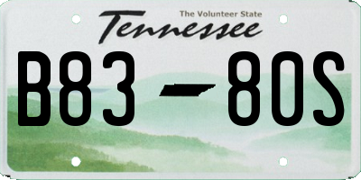 TN license plate B8380S