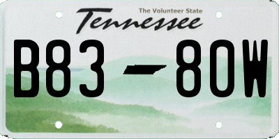 TN license plate B8380W
