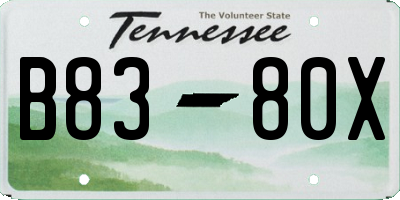 TN license plate B8380X