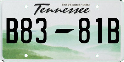 TN license plate B8381B