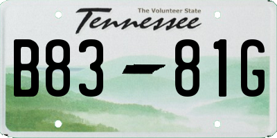 TN license plate B8381G