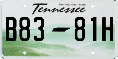 TN license plate B8381H