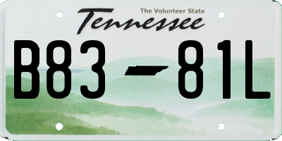 TN license plate B8381L
