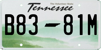 TN license plate B8381M