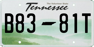 TN license plate B8381T