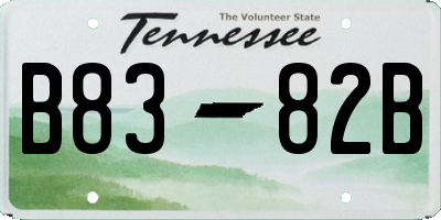 TN license plate B8382B