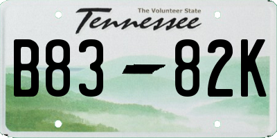 TN license plate B8382K