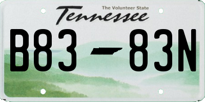 TN license plate B8383N