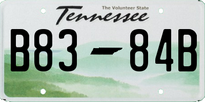 TN license plate B8384B