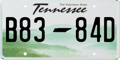 TN license plate B8384D