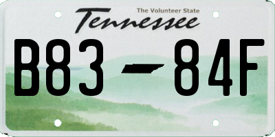 TN license plate B8384F