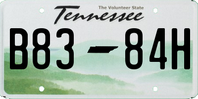 TN license plate B8384H
