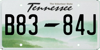TN license plate B8384J