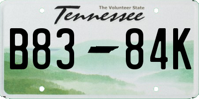 TN license plate B8384K