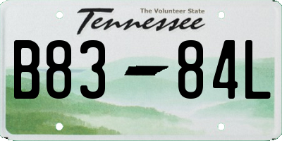 TN license plate B8384L