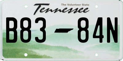 TN license plate B8384N