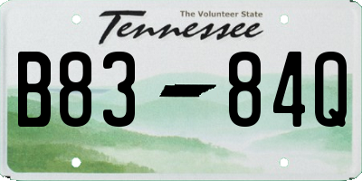 TN license plate B8384Q
