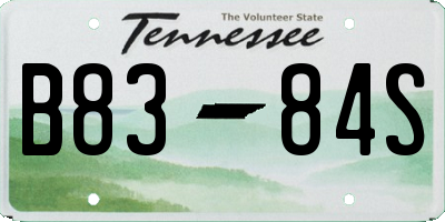 TN license plate B8384S
