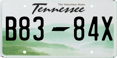 TN license plate B8384X