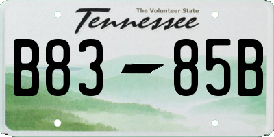 TN license plate B8385B
