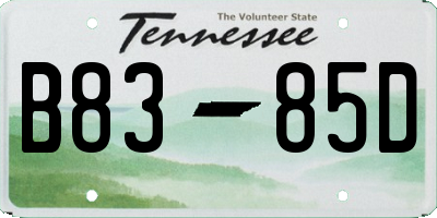 TN license plate B8385D