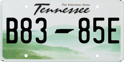 TN license plate B8385E
