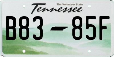 TN license plate B8385F