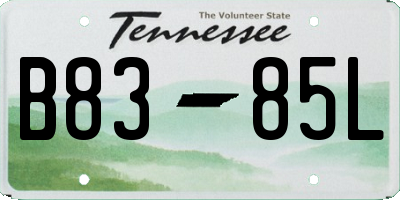 TN license plate B8385L