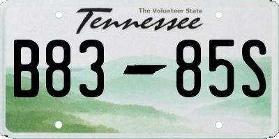TN license plate B8385S