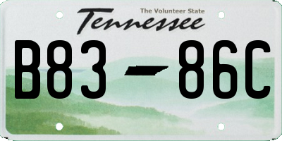 TN license plate B8386C